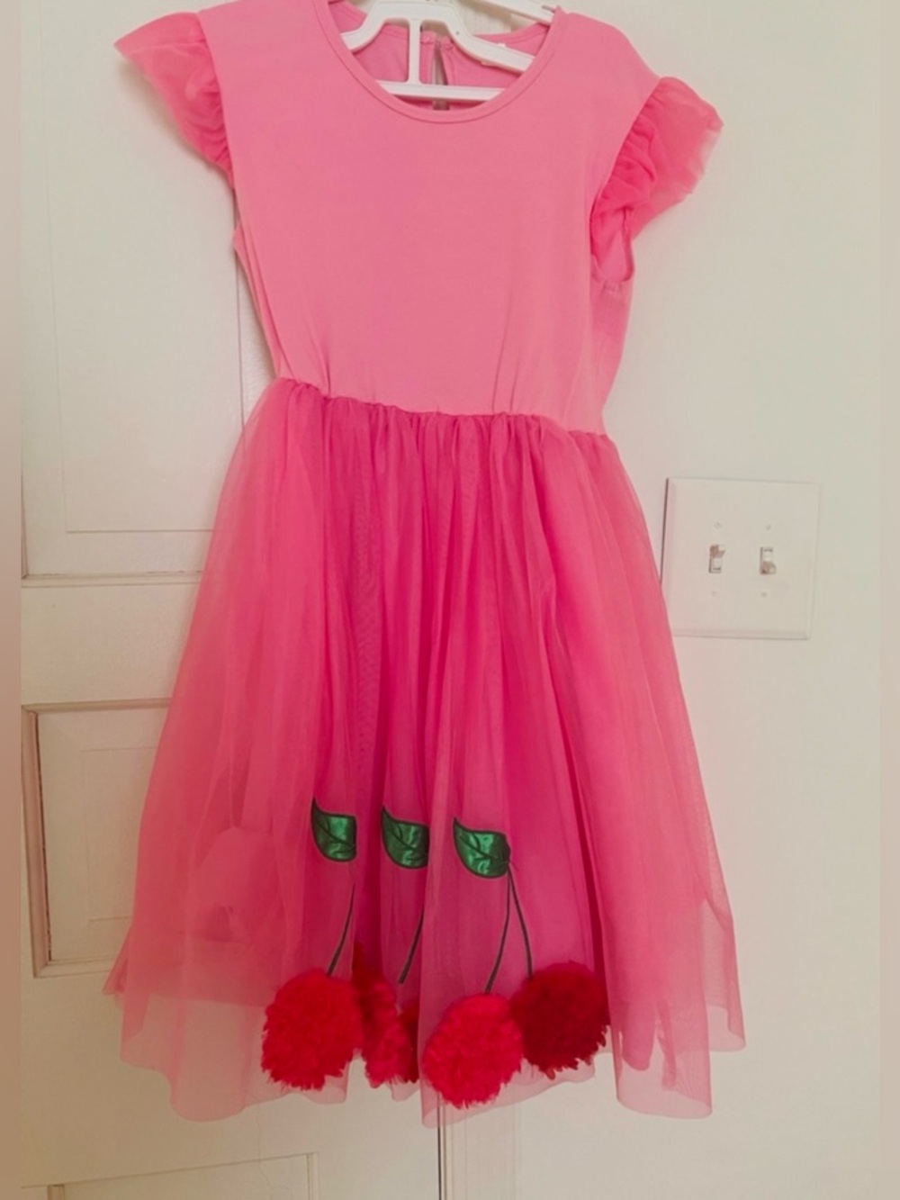 Cherry Pom Pom Pink Dress Kids